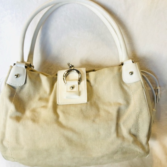 BUTI white leather and burlap hobo bag - Picture 8 of 10